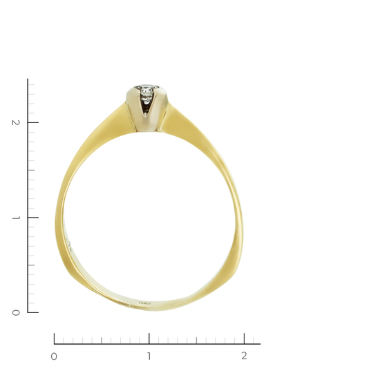 Кольцо из комбинированного золота 750 пробы c 1 бриллиантом, Л48067447 за 23940