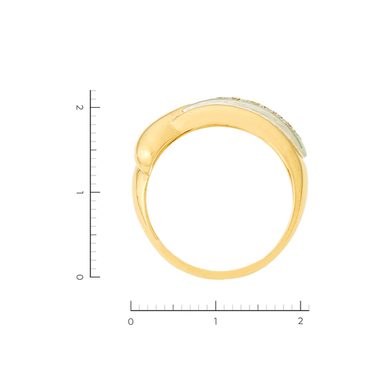 Кольцо из комбинированного золота 750 пробы c 13 бриллиантами, Л45070945 за 89530