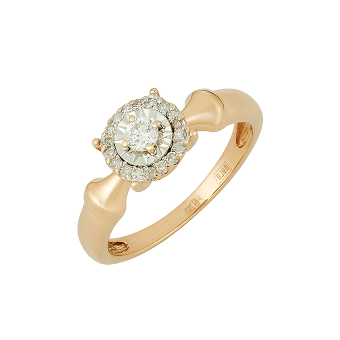 Кольцо из золота 585 пробы c бриллиантами, Л 2508 0895 за 41600