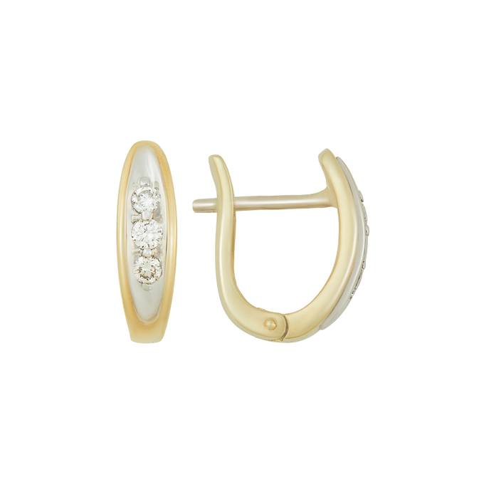 Серьги из золота 750 пробы c бриллиантами