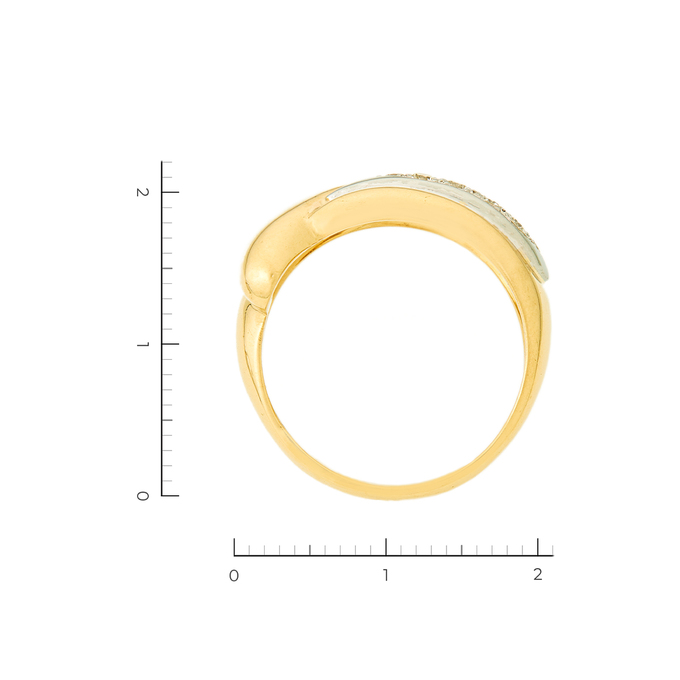 Кольцо из комбинированного золота 750 пробы c 13 бриллиантами, Л 4507 0945 за 76740