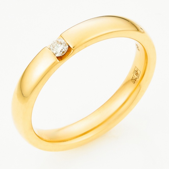 Кольцо из желтого золота 750 пробы c 1 бриллиантом, Л09102063 за 80000
