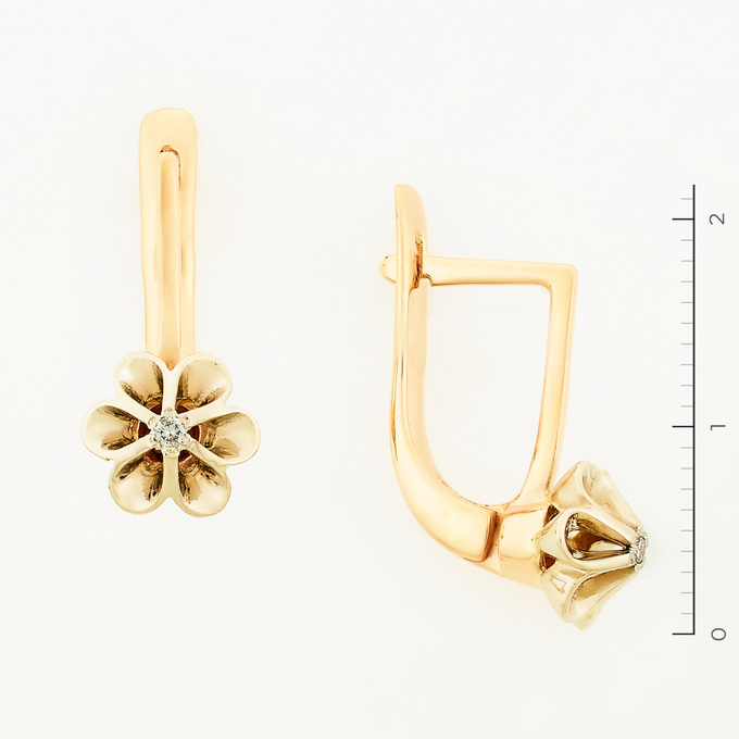 Серьги из золота 585 пробы c бриллиантами, Л 4506 6707 за 36800