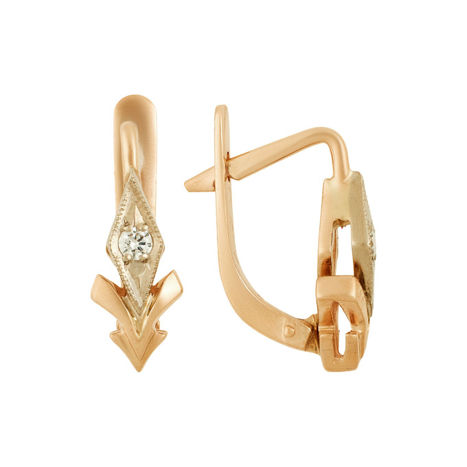 Серьги из золота 585 пробы c бриллиантами, Ц О007 2428 за 39520