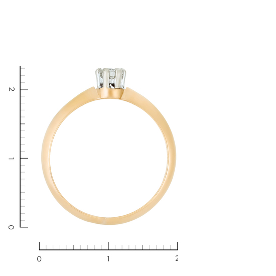 Кольцо из комбинированного золота 585 пробы c 1 бриллиантом, Л32083193 за 22750