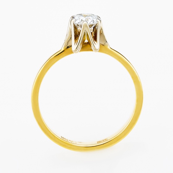 Кольцо из комбинированного золота 750 пробы c 1 бриллиантом, Л47049414 за 199450