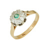 Кольцо из золота 585 пробы c изумрудом и бриллиантами