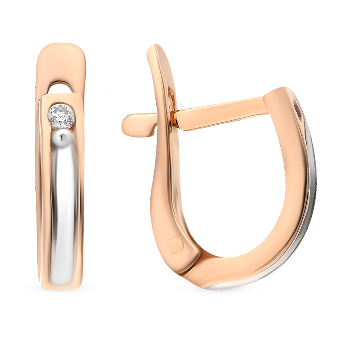 Серьги из золота 585 пробы c фианитами