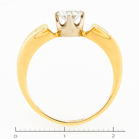 Кольцо из комбинированного золота 750 пробы c 1 бриллиантом, Л06140988 за 130400