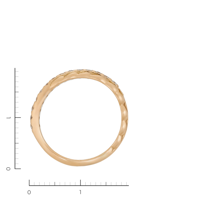 Кольцо из золота 585 пробы c 15 бриллиантами