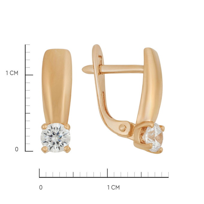 Серьги из золота 585 пробы с фианитами, Ц О007 5442 за 19600