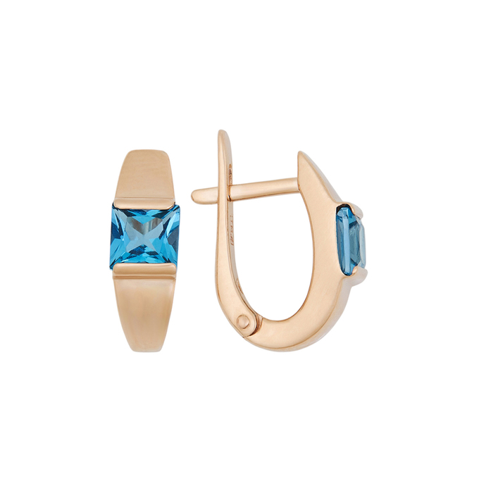 Серьги из золота 585 пробы c топазами, Л 3208 9564 за 31440