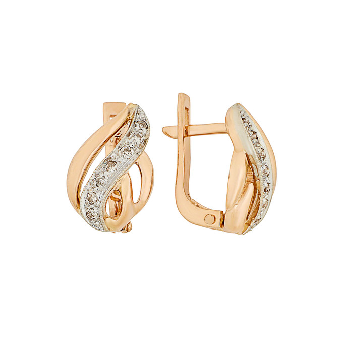 Серьги из золота 585 пробы с бриллиантами, Л 5208 2515 за 45900