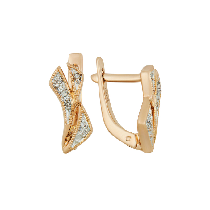 Серьги из золота 585 пробы c бриллиантами, Ц О007 0886 за 42240