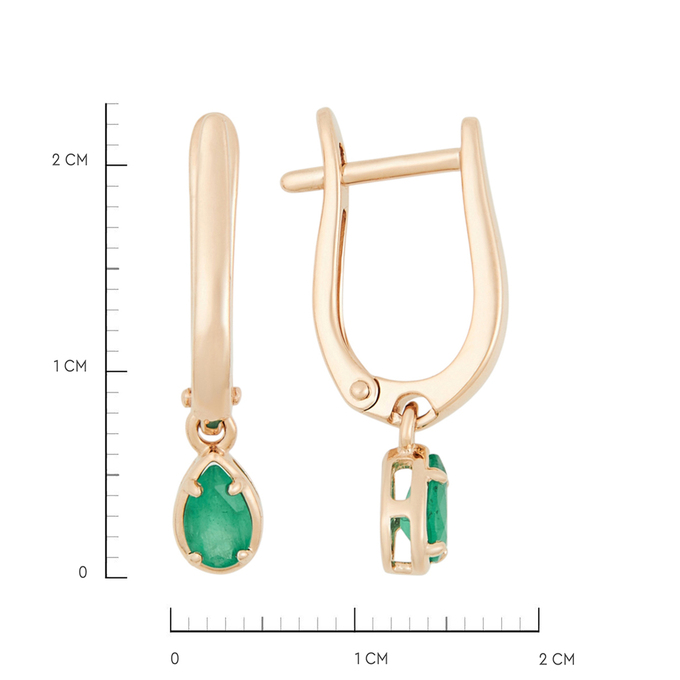Серьги из золота 585 пробы c изумрудами, К 0000 3538 за 31400
