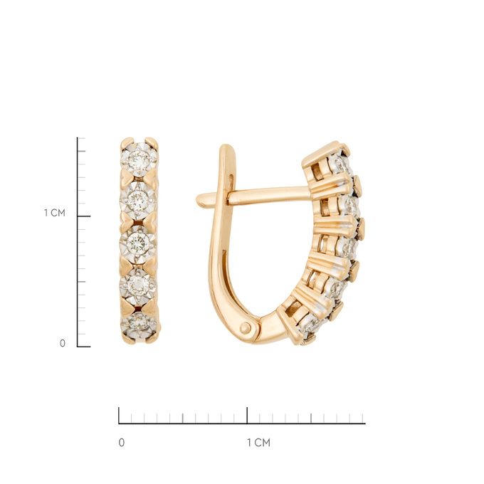 Серьги из золота 585 пробы c бриллиантами, Ц О007 2767 за 45700