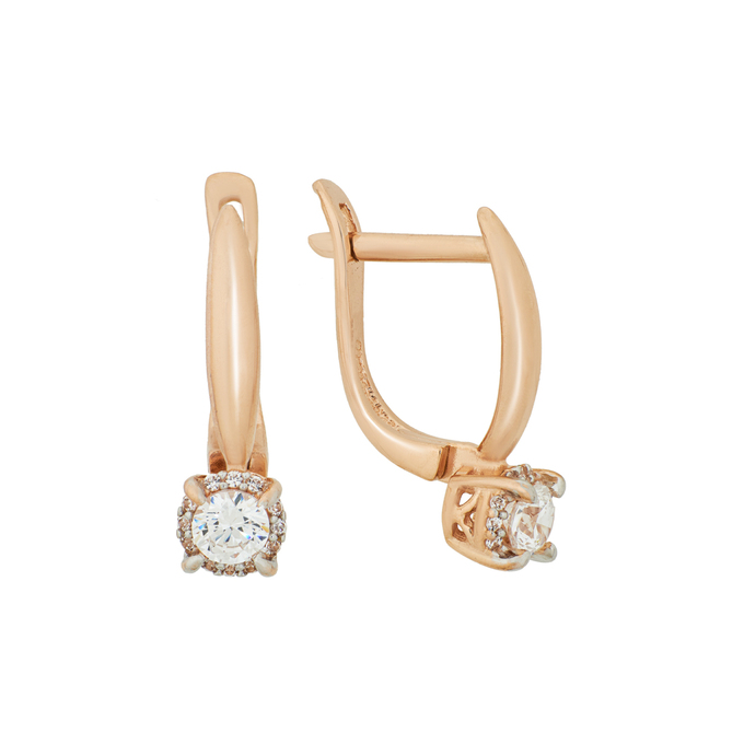 Серьги из золота 585 пробы c фианитами, К 0000 3240 за 25500