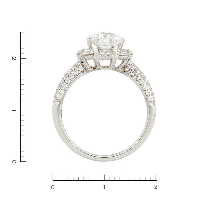 Кольцо из белого золота 750 пробы c 69 бриллиантами, Л 2809 3466 за 1700000