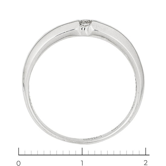 Кольцо из белого золота 585 пробы c 1 бриллиантом, Л28089138 за 14340