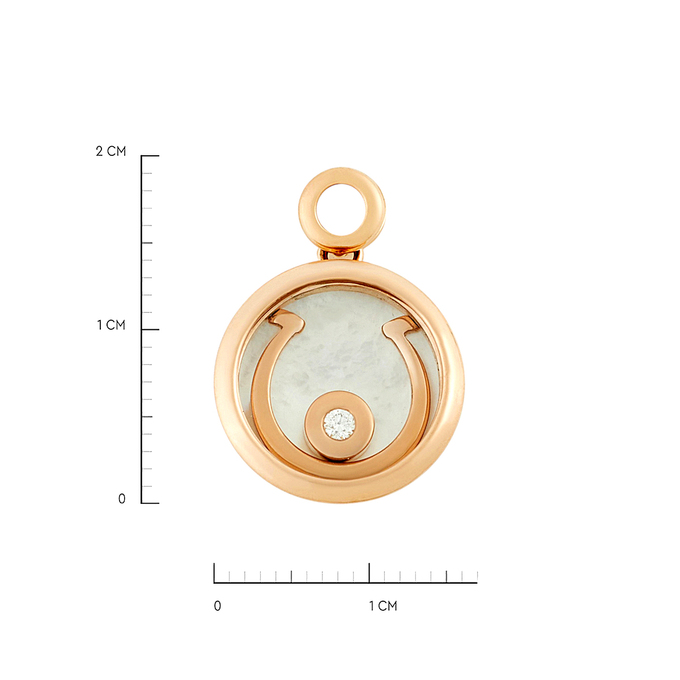 Подвеска из золота 585 пробы c бриллиантом и перламутром