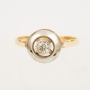 Кольцо из комбинированного золота 750 пробы c 1 бриллиантом 120201 фото 2