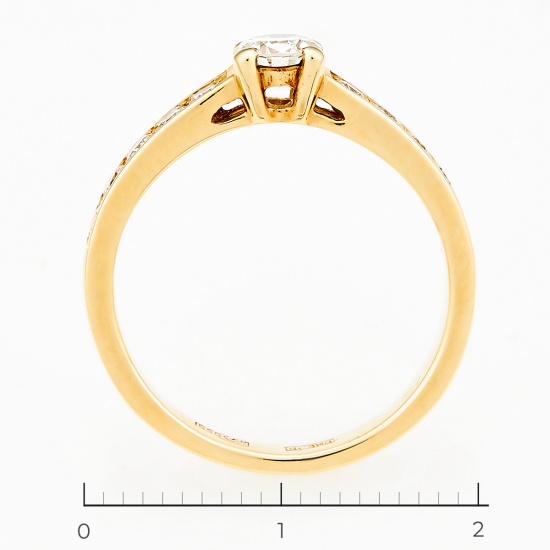 Кольцо из желтого золота 585 пробы c 11 бриллиантами, Л57016349 за 77400
