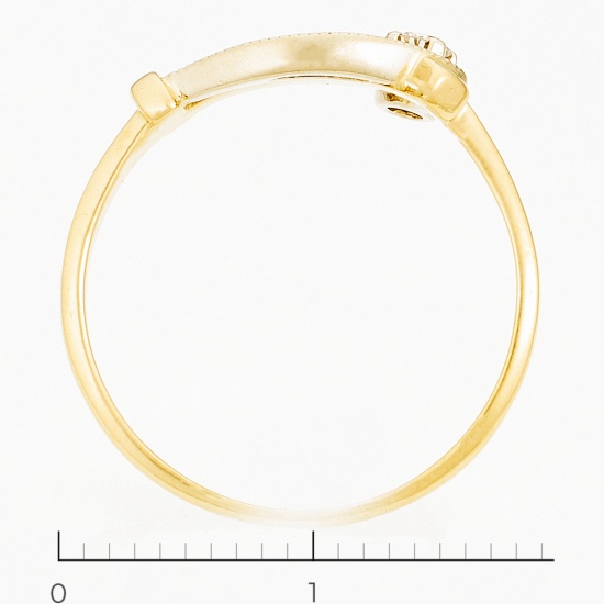Кольцо из комбинированного золота 585 пробы c 5 бриллиантами, Л43055807 за 8715