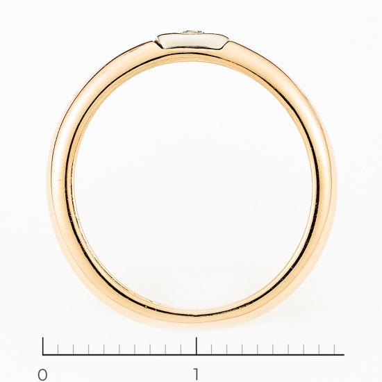 Кольцо из комбинированного золота 585 пробы c 1 бриллиантом, Л41061662 за 9750
