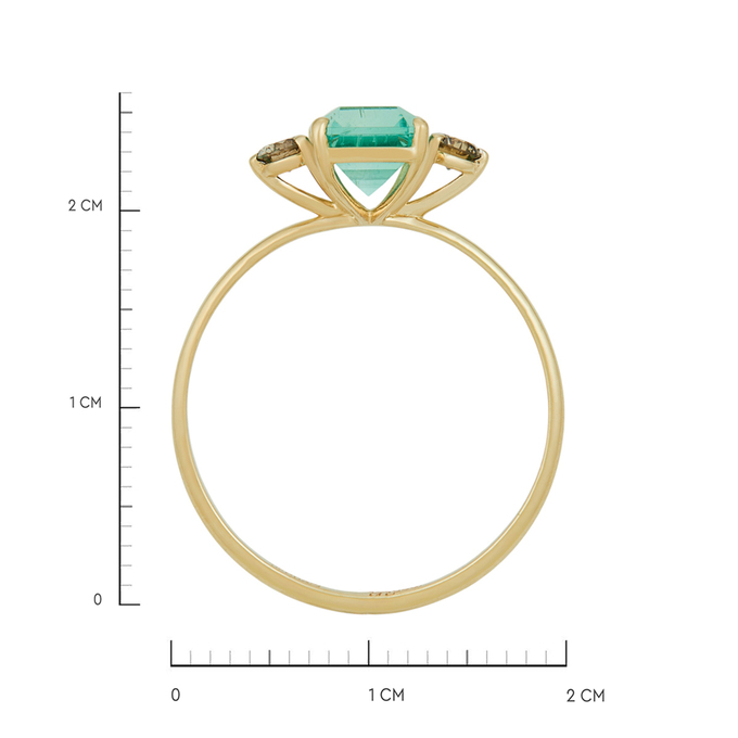 Кольцо из золота 585 пробы c изумрудом и бриллиантами, Л 2811 9005 за 65600