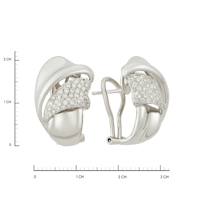 Серьги из золота 585 пробы c бриллиантами, Ц О007 1601 за 110320