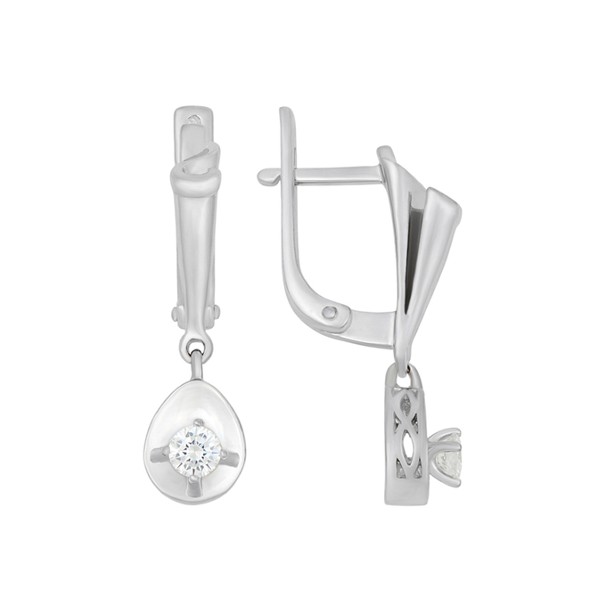 Серьги из золота 585 пробы c бриллиантами