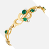 Браслет из золота 750 пробы c Изумруд, Бриллиант и Изумруд синтетический