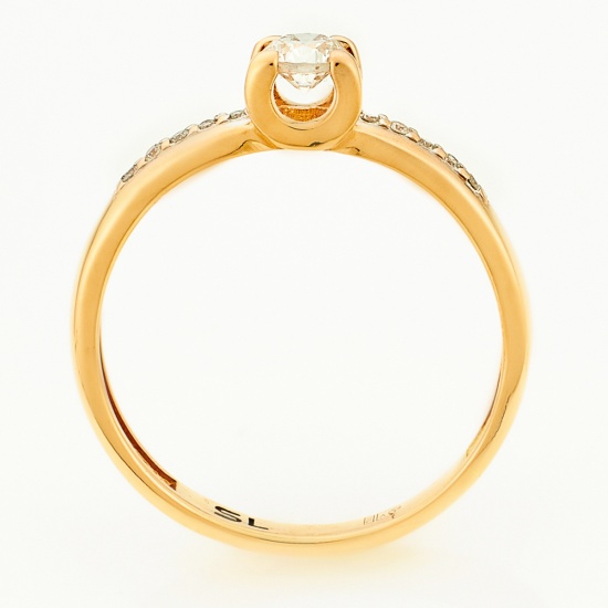 Кольцо из красного золота 585 пробы c 11 бриллиантами, Л33085876 за 13615