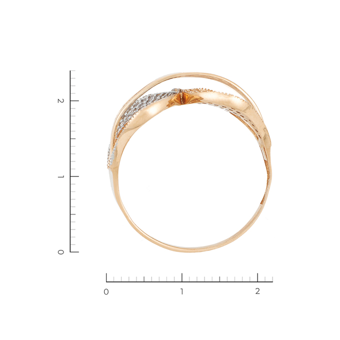 Кольцо из красного золота 585 пробы c 156 фианитами, Л 1615 0385 за 30380