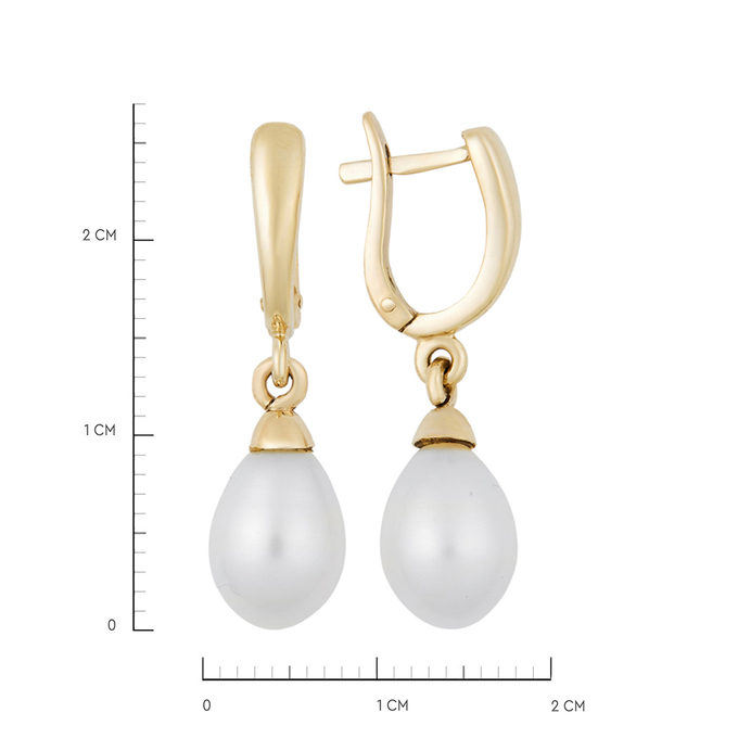 Серьги из золота 585 пробы c культивированным жемчугом, К 0000 5363 за 43600