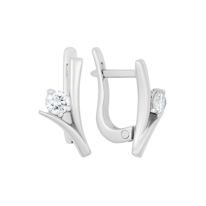 Серьги из платины 950 пробы c бриллиантами