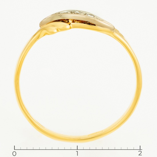 Кольцо из комбинированного золота 750 пробы c 3 бриллиантами, Л12077853 за 12215