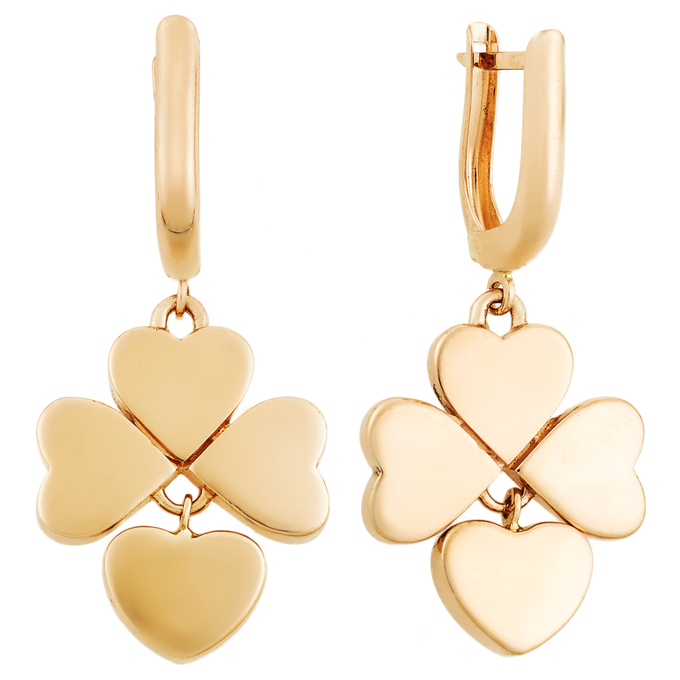 Серьги из красного золота 585 пробы