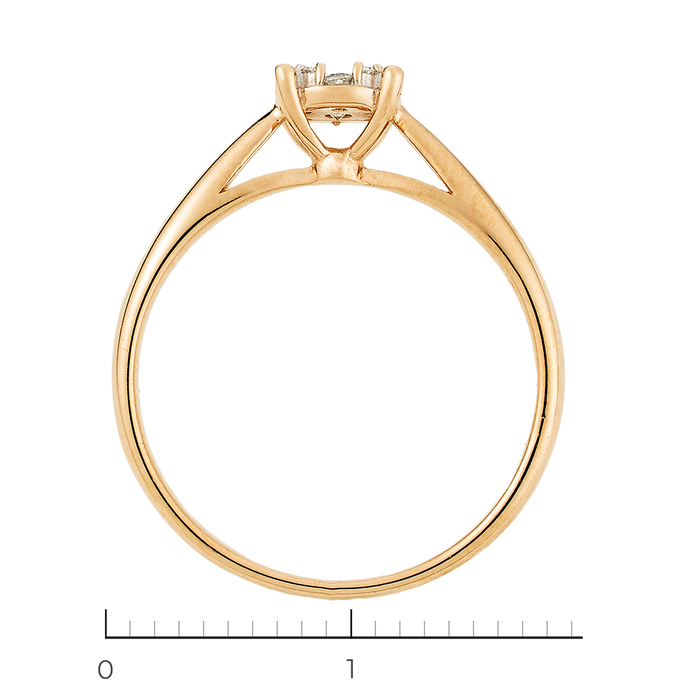 Кольцо из золота 585 пробы c 13 бриллиантами