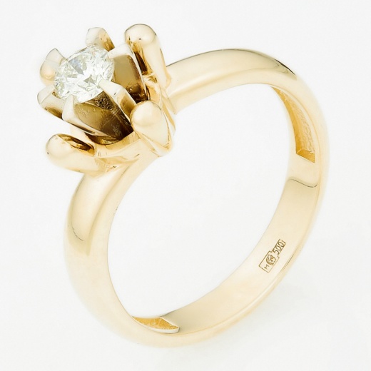 Кольцо из комбинированного золота 500 пробы c 1 бриллиантом Л48048981 фото 1
