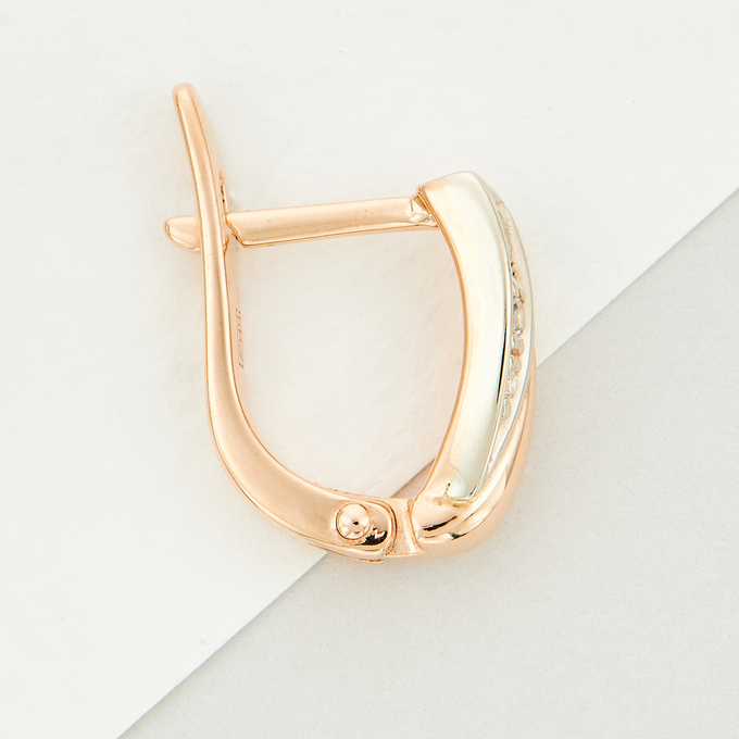 Серьги из золота 585 пробы c фианитами