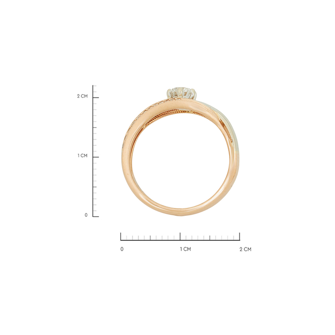 Кольцо из золота 585 пробы c 25 бриллиантами