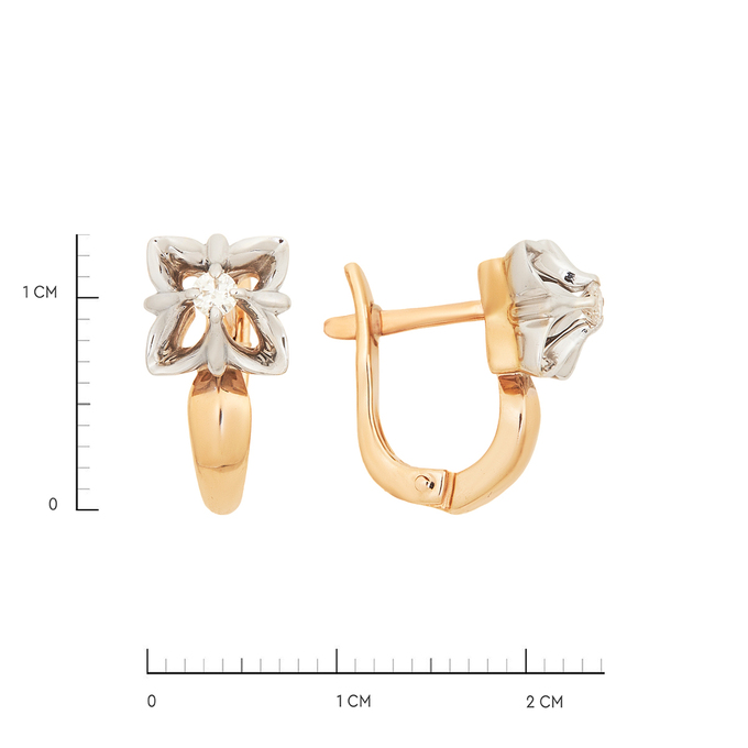 Серьги из золота 585 пробы c бриллиантами, Л 2212 5061 за 57520