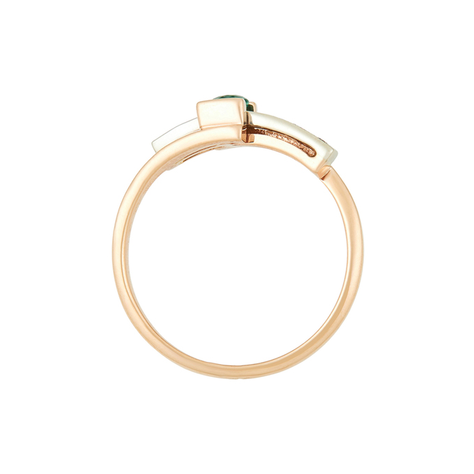 Кольцо из золота 585 пробы c изумрудом и бриллиантами, Л 5500 8886 за 46000