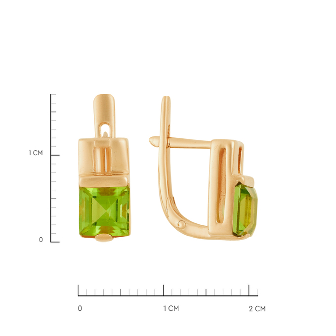 Серьги из золота 585 пробы c хризолитами, Ц О007 2427 за 49840
