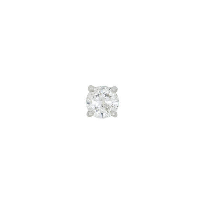 Серьга из белого золота 585 пробы c 1 бриллиантом