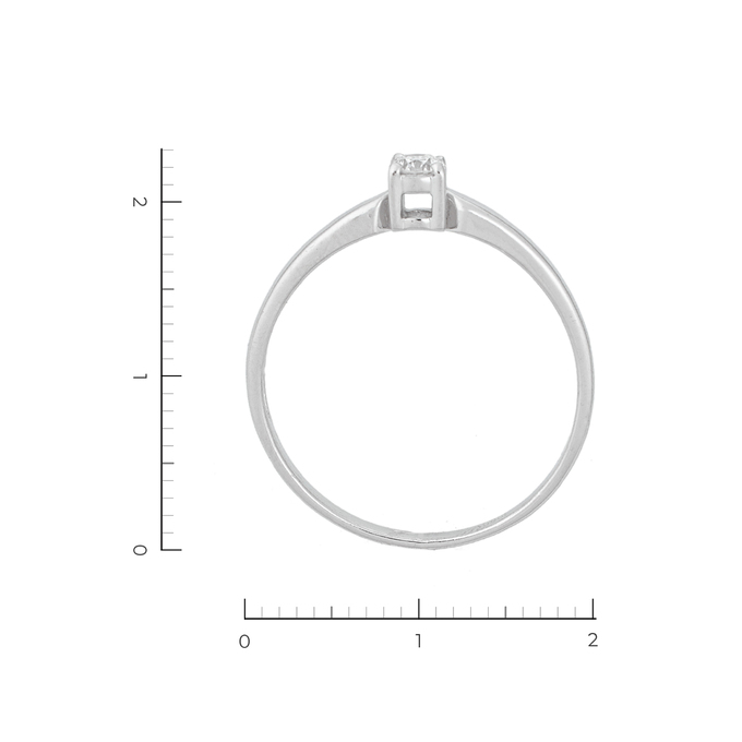 Кольцо из белого золота 585 пробы c 1 бриллиантом, Л 4507 2584 за 17430