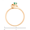 Кольцо из красного золота 585 пробы c 1 изумрудом