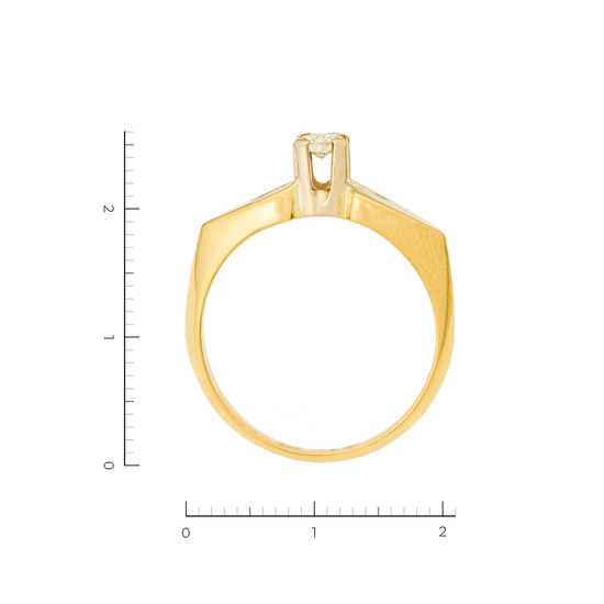 Кольцо из комбинированного золота 750 пробы c 1 бриллиантом, Л12080471 за 46800