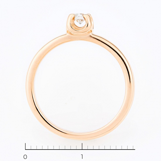 Кольцо из красного золота 585 пробы c 1 бриллиантом, Л43049391 за 15715